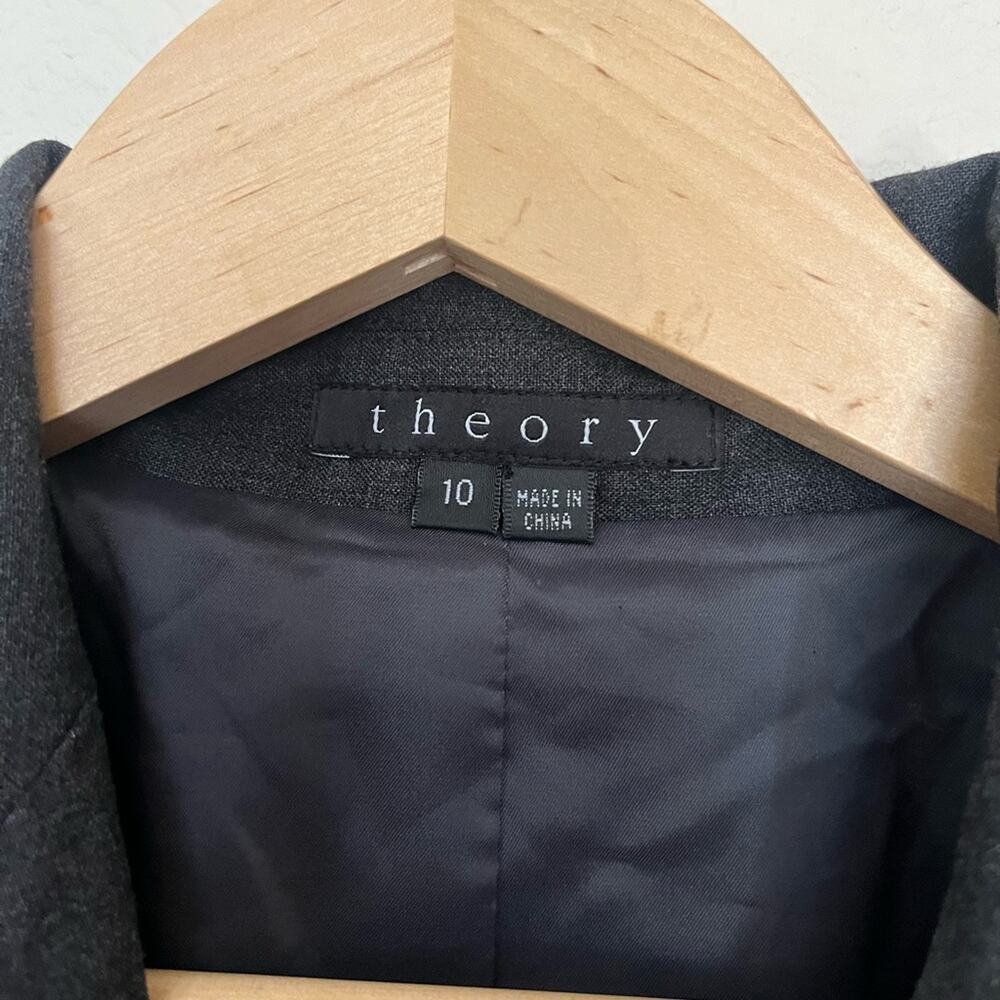 Theory Gray Wool Fully Lined One Button Blazer Mi… - image 8